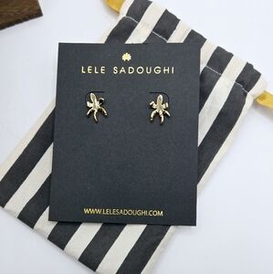Lele Sadoughi Gold Paper Lily Earrings